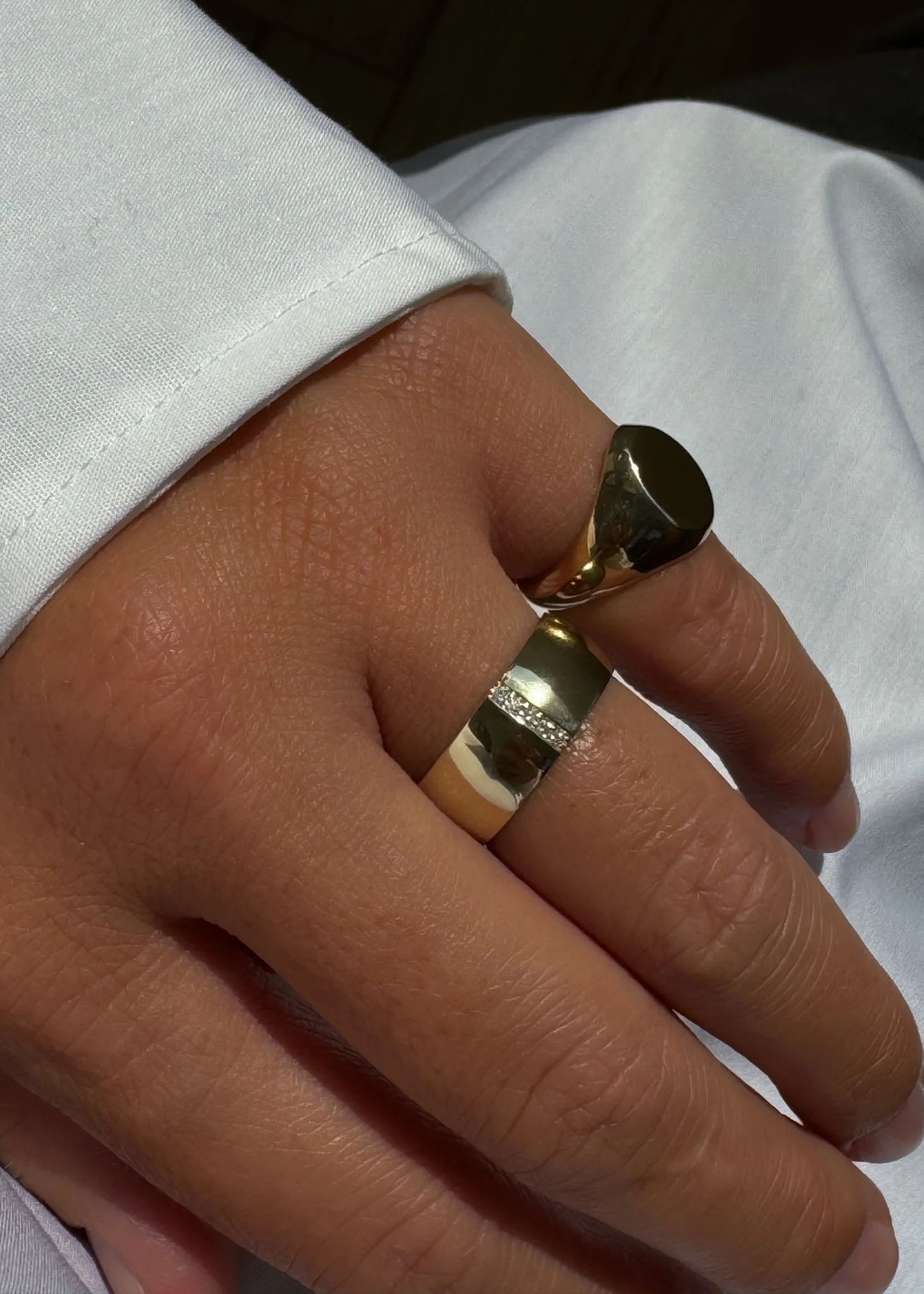 Kinn - Vertical Pavé Cigar Band Ring Diamond - Image 4
