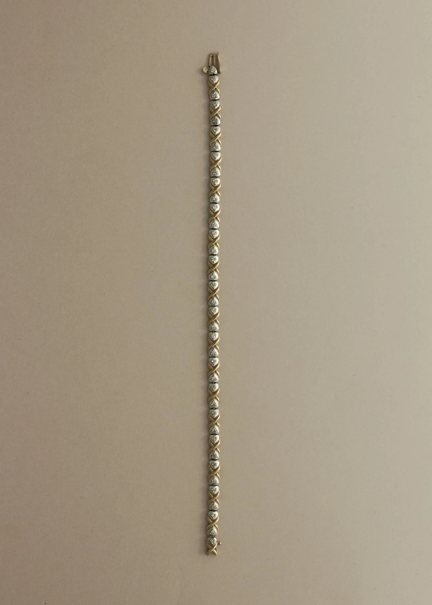 Kinn - Vintage 10K Two Tone X Link Tennis Bracelet