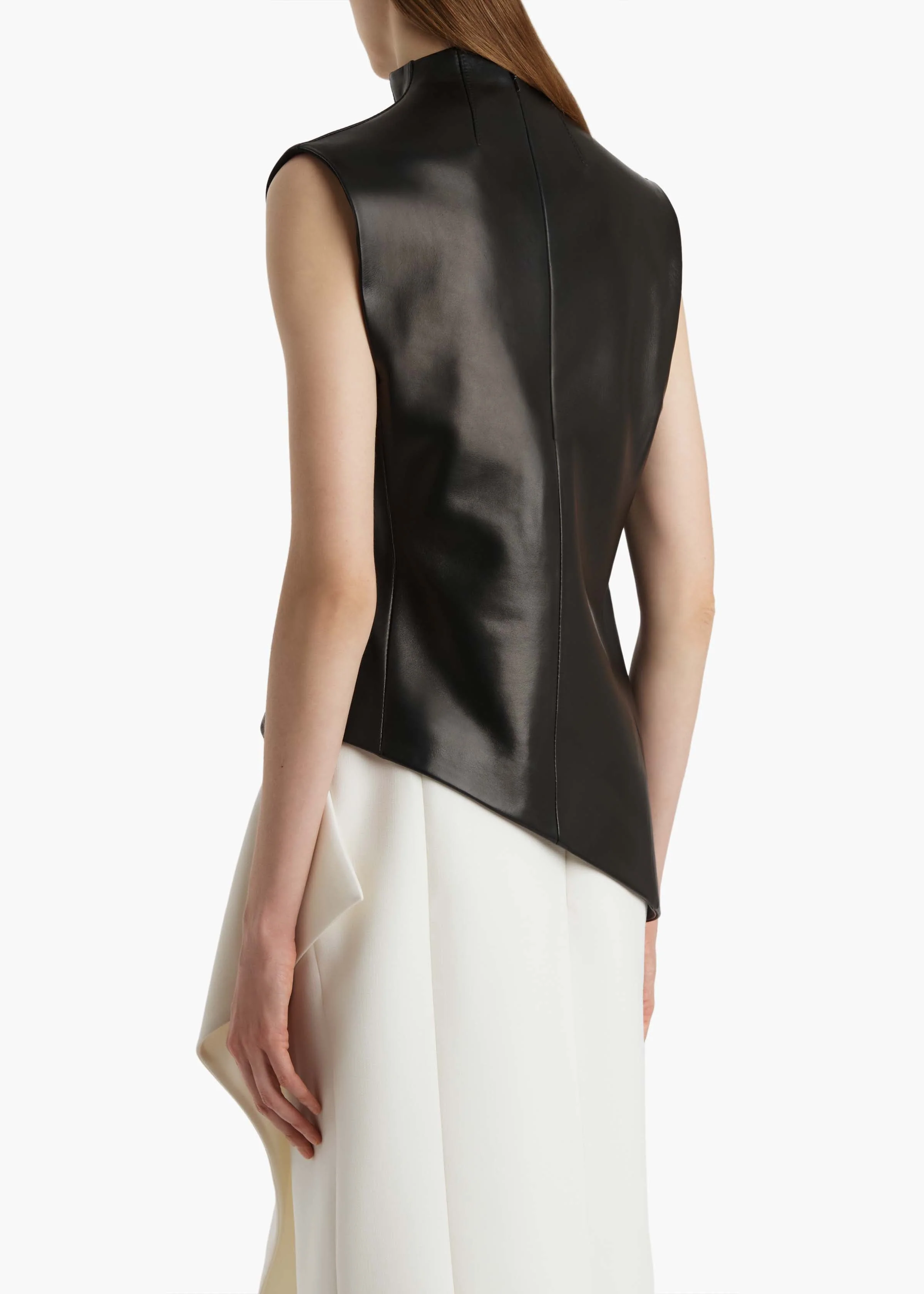Khaite - Von Top in Black Leather - Image 12