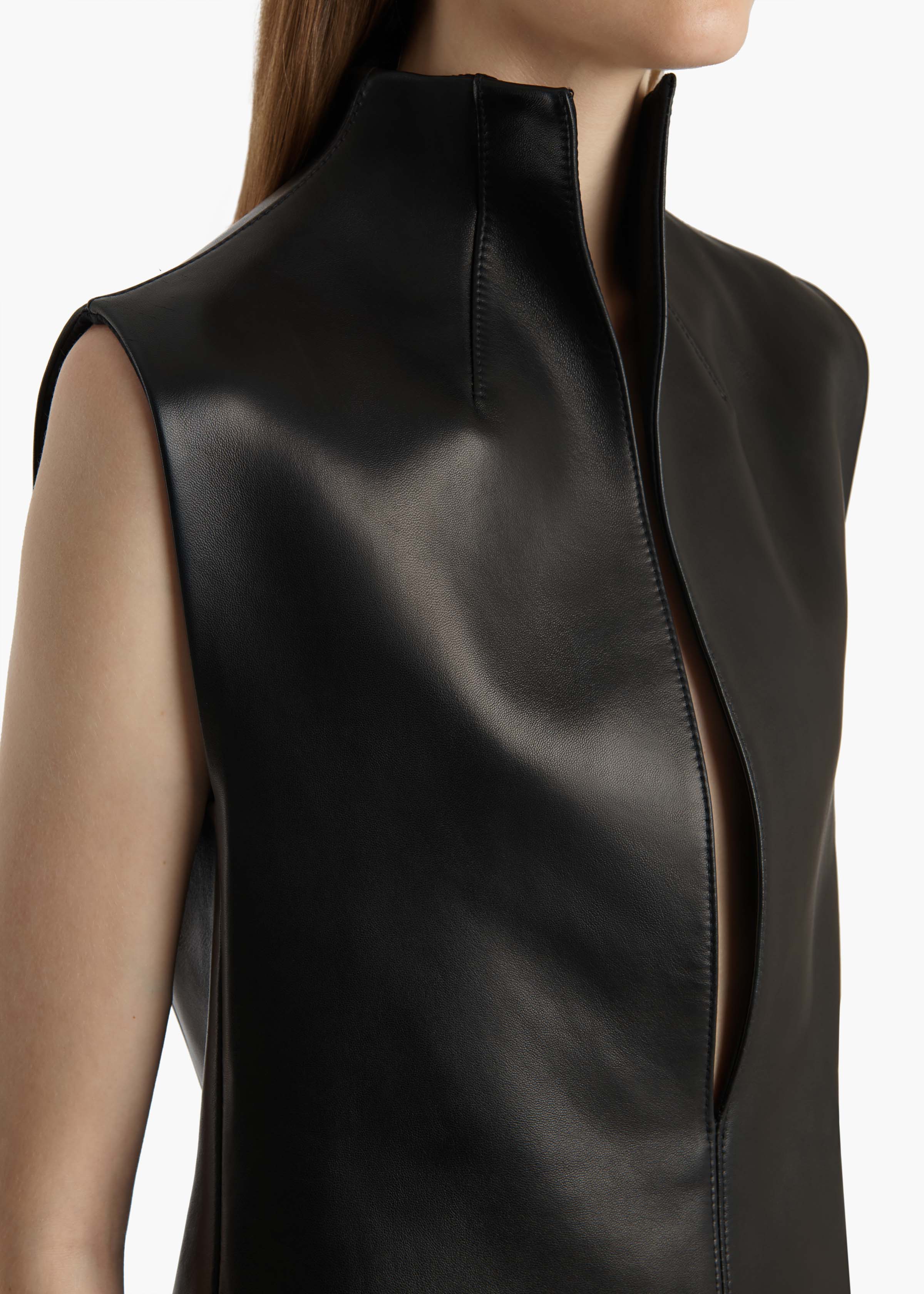 Khaite - Von Top in Black Leather - Image 5