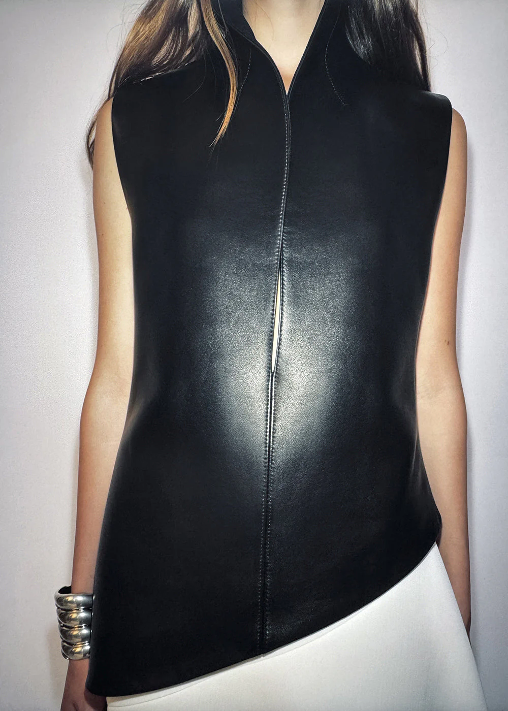 Khaite - Von Top in Black Leather - Image 7