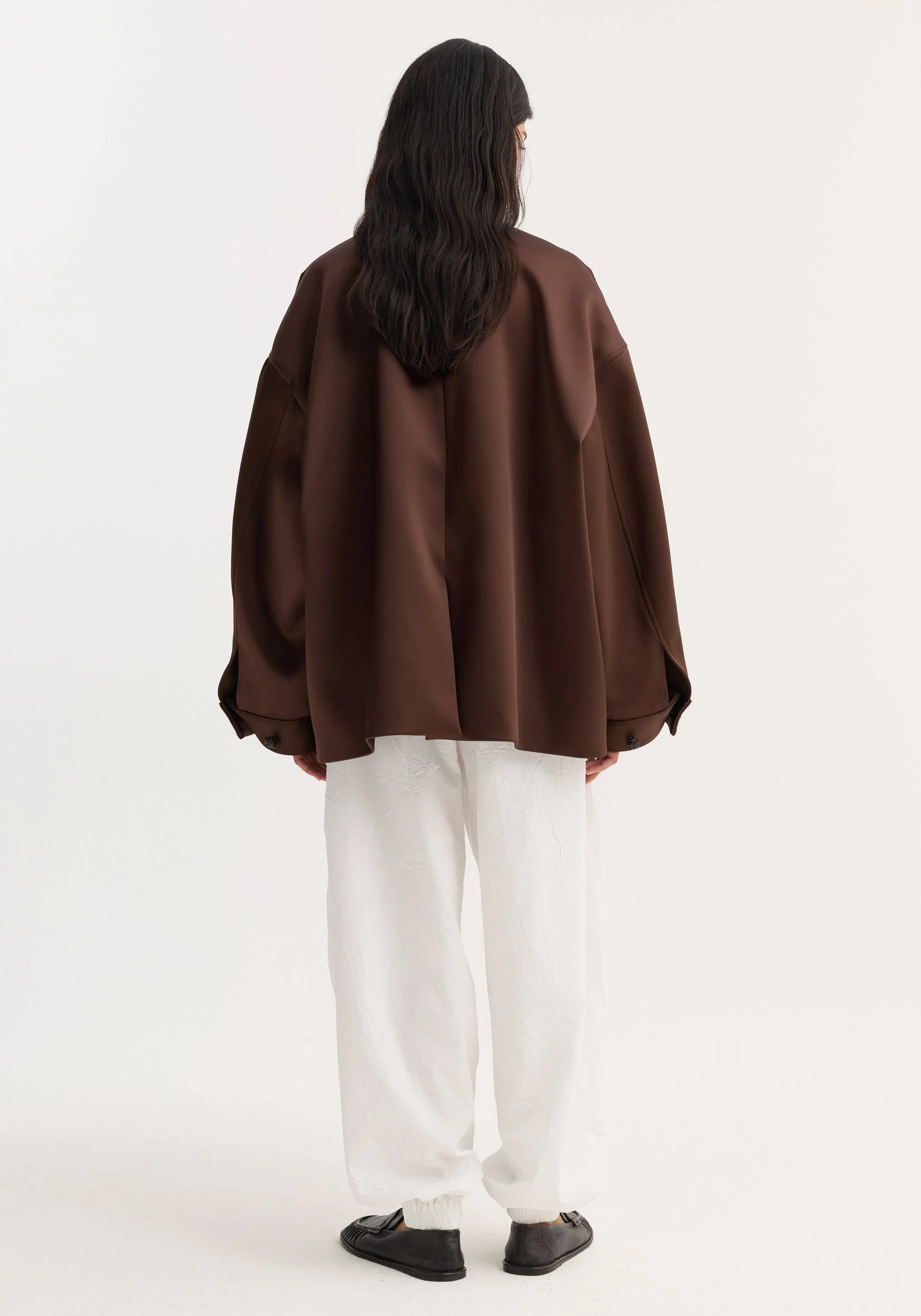 ROHE - Western heavy satin jacket | espresso - Image 4