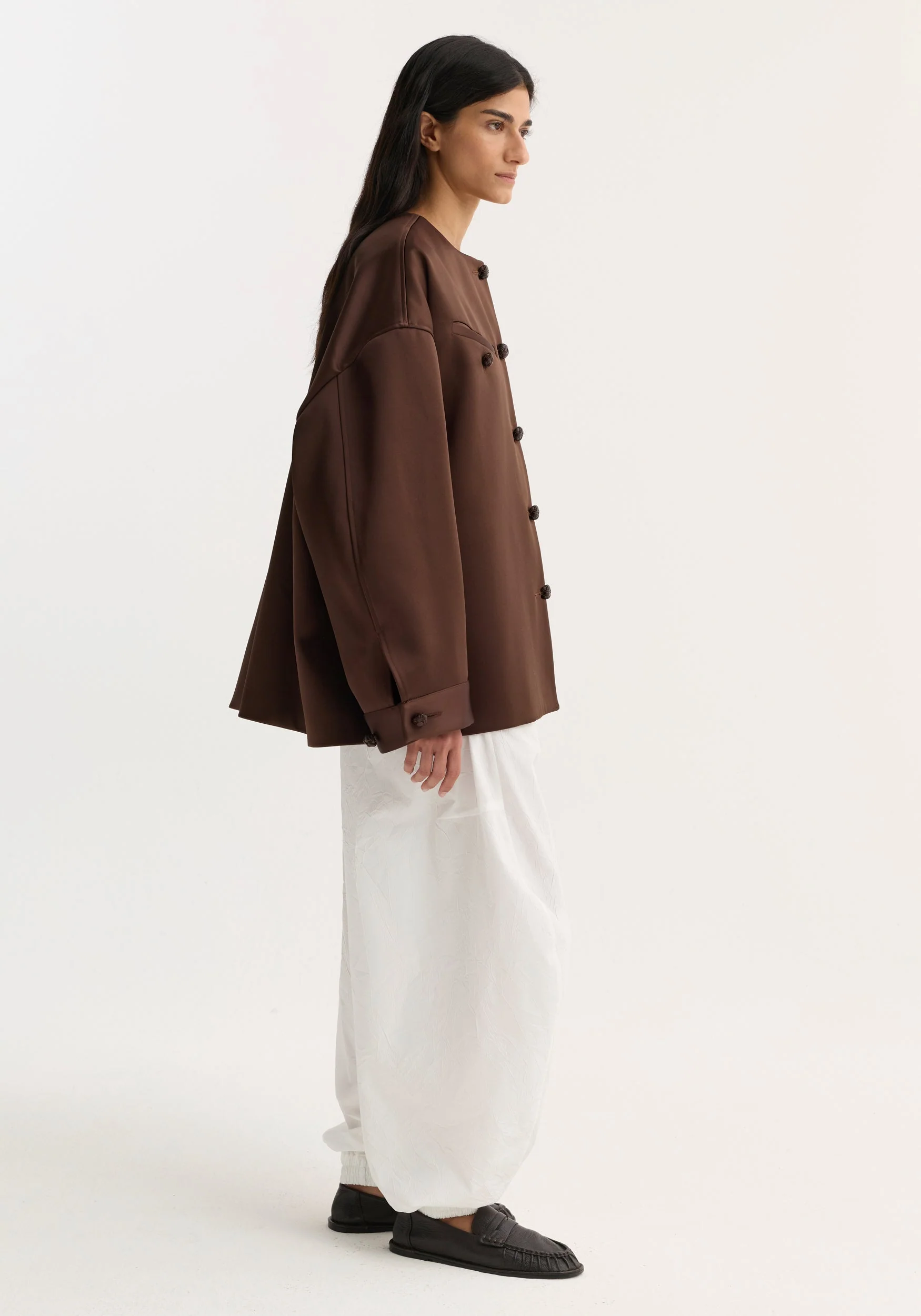 ROHE - Western heavy satin jacket | espresso - Image 5