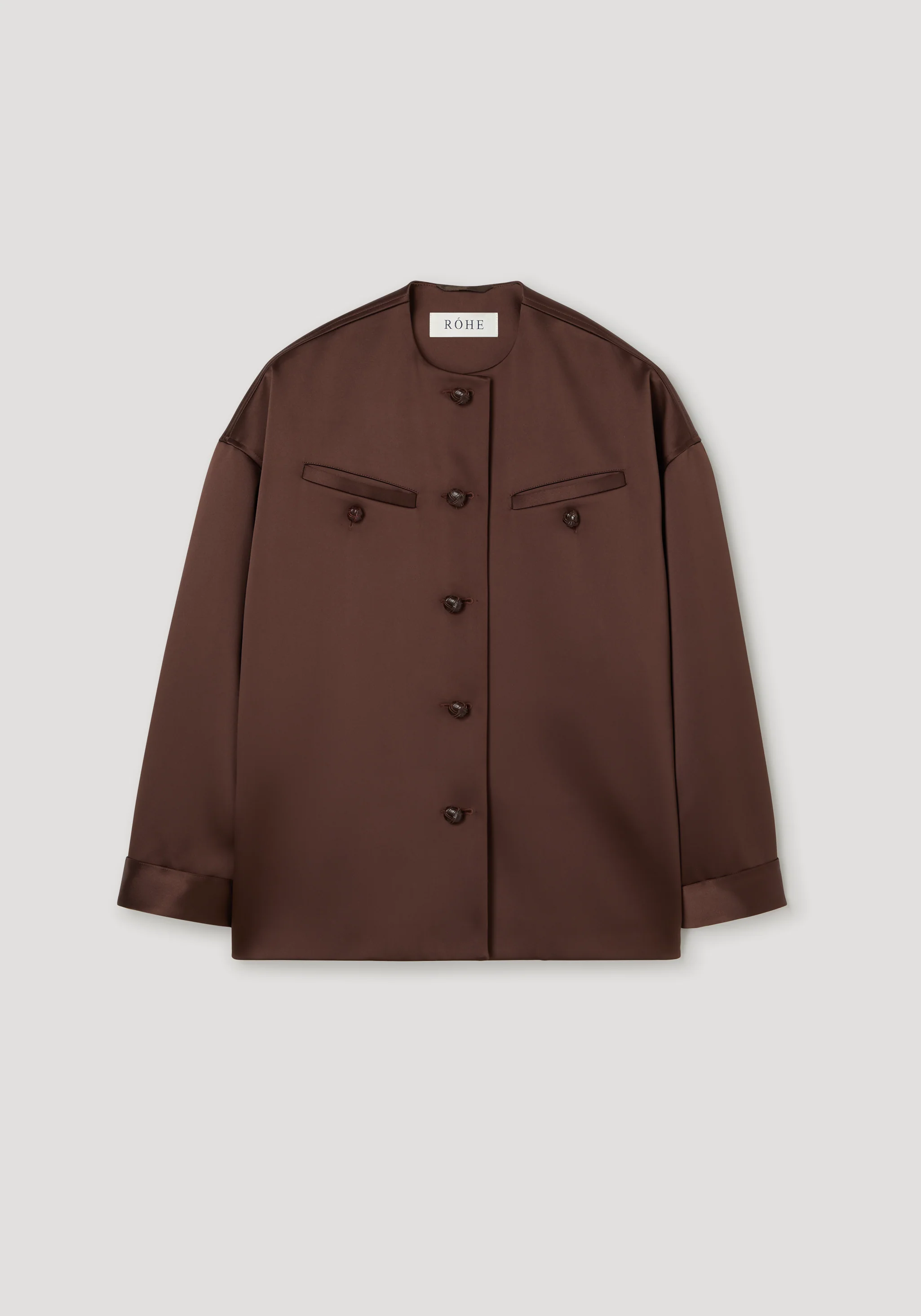 ROHE - Western heavy satin jacket | espresso - Image 6