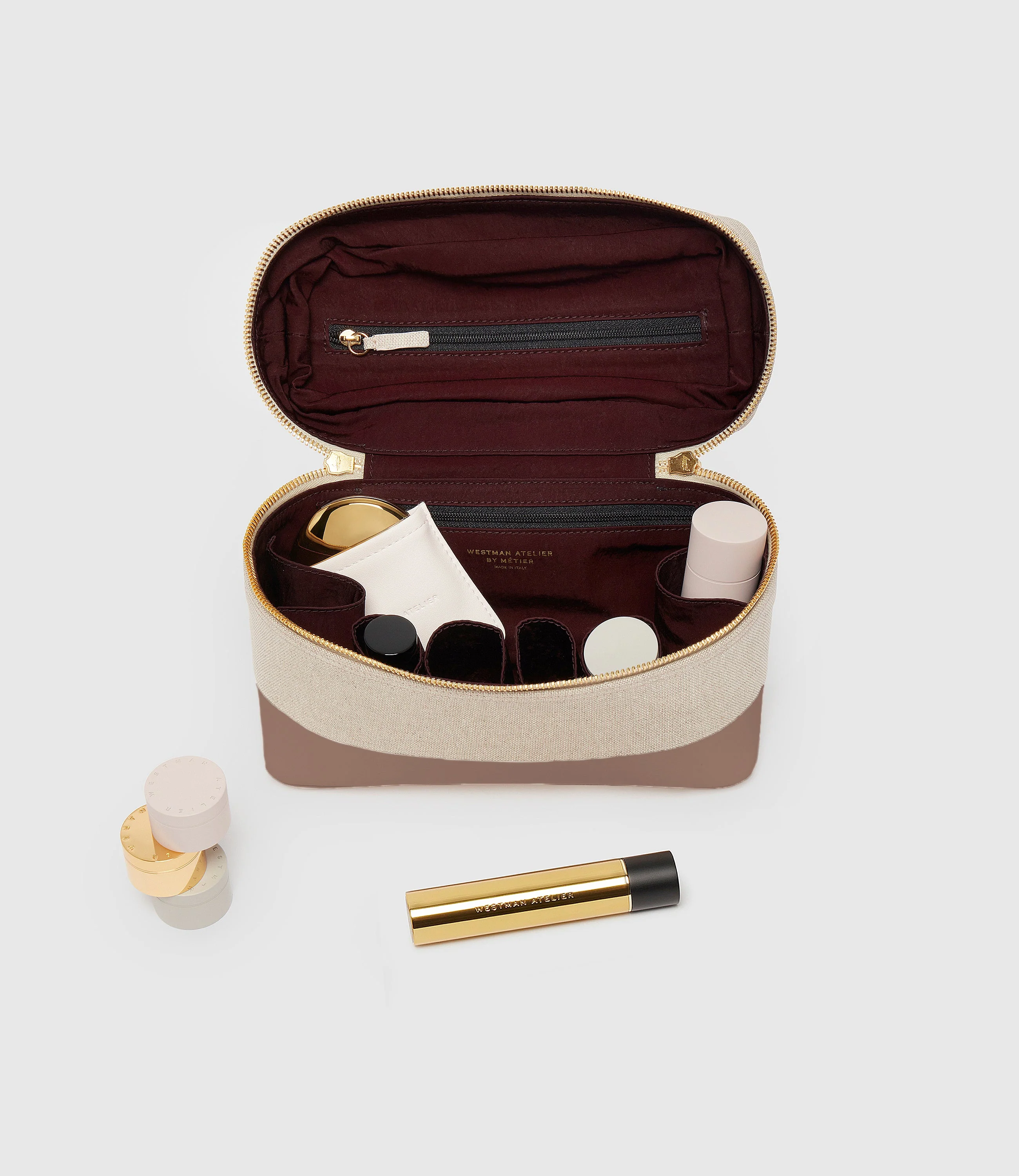Metier - Westman Atelier By Métier Makeup Train Case Natural Linen with Desert - Image 2