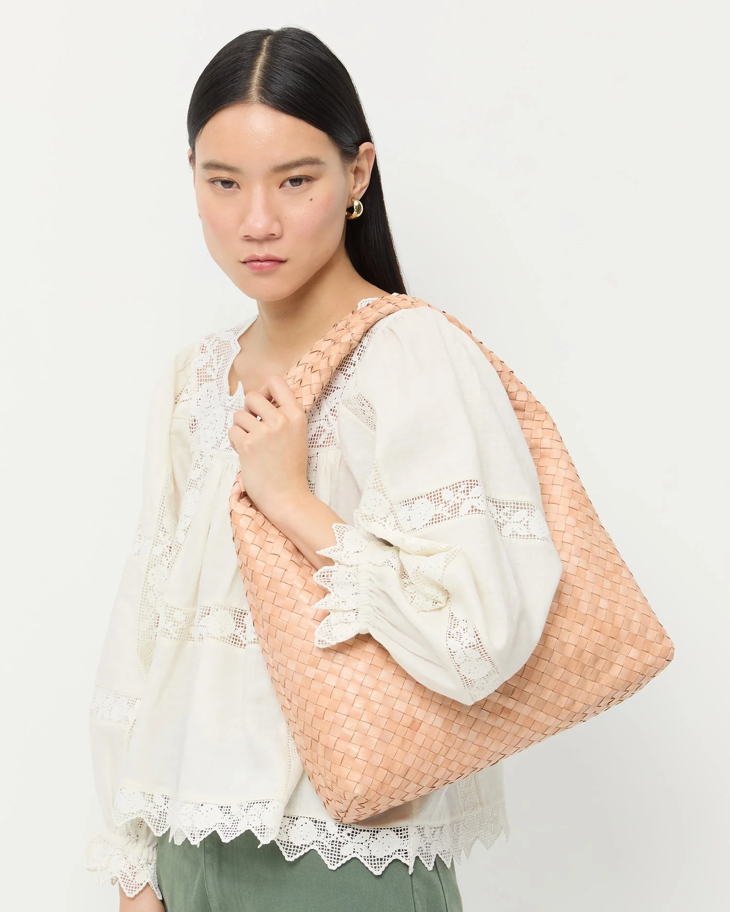 Loeffler Randall - Willow Desert Sand Woven Hobo Bag - Image 5