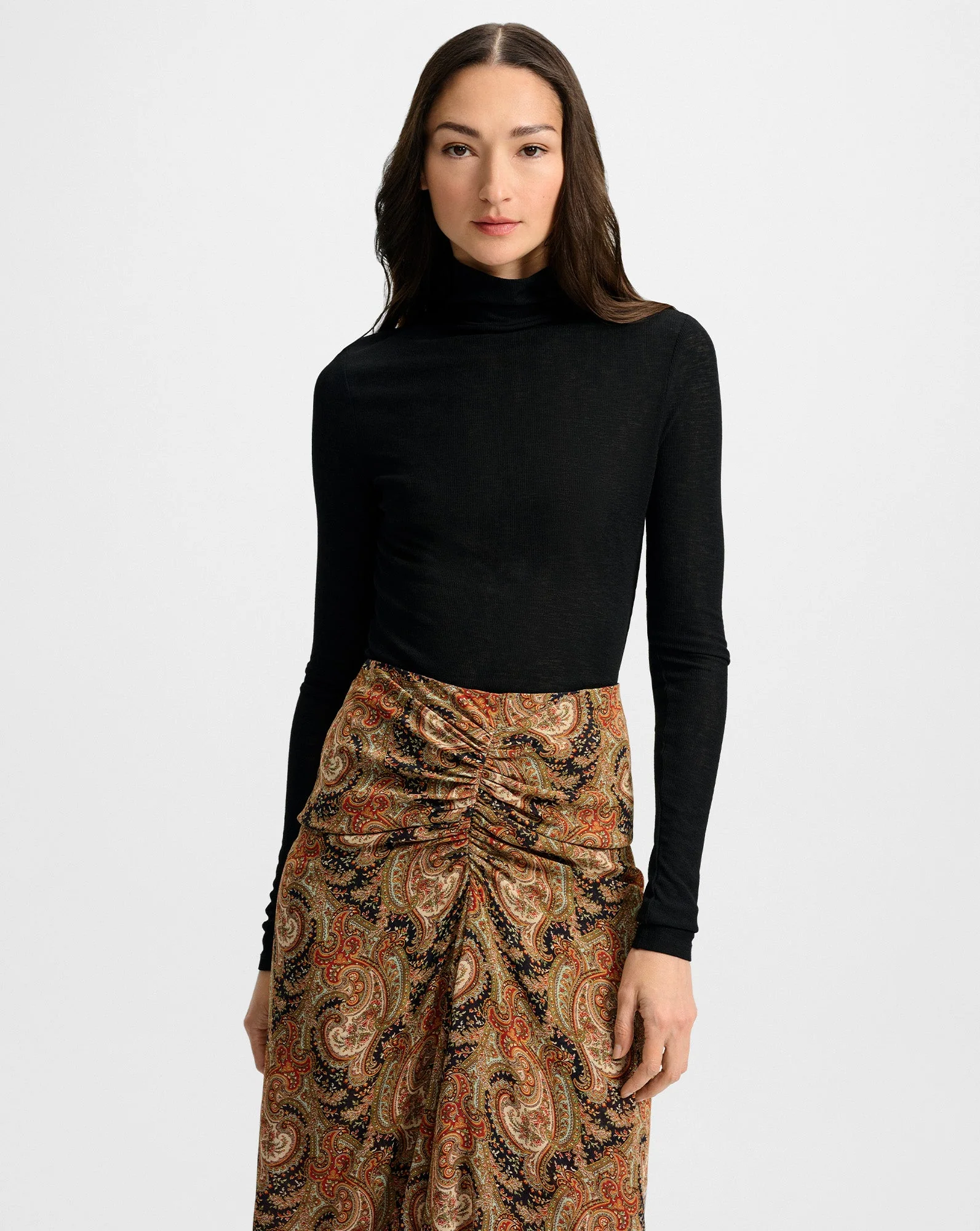 Veronica Beard - Wyeth Ribbed Turtleneck Top